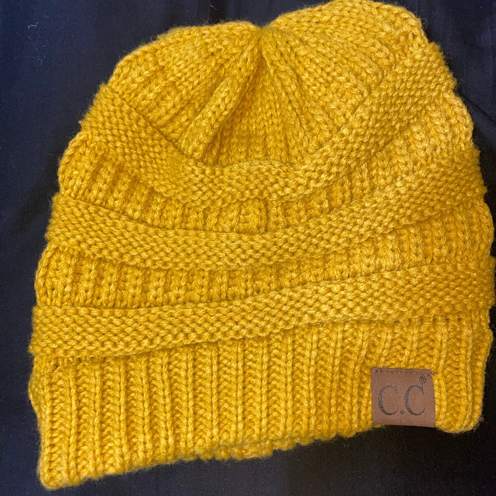 C.C Mustard Yellow Knitted Beanie